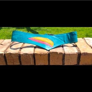 Vintage 80’s leather dress belt with buckle